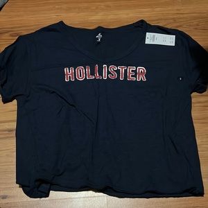Hollister dark navy long crop sleep shirt